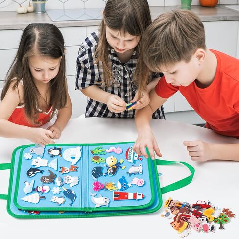 WATINC Portable Bible Felt Stories Set - 6pack Religious Story Adam and Eve Learning Noah’s Ark Story Board Gift, Early Educational Travel Storytelling Interactive Play Kit for Classroom Kids Toddlers in Saudi Arabia