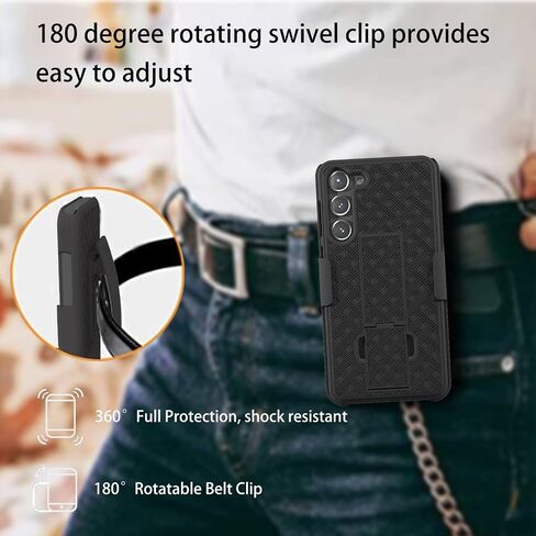 Ailiber for Samsung Galaxy S25 Ultra Case with Belt Clip, Samsung S25 Ultra Phone Case Holster with Screen Protector, Swivel Kickstand Holder, Slim Shockproof Shell Pouch Cover for S25Ultra 5G-Black in Saudi Arabia