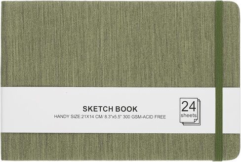 PATIKIL 5.5x3.5 Watercolor Sketchbook, 24 Sheet 300GSM/203lb Watercolor Paper Sketchbooks Acid Free Watercolor Journal Hardcover Artists Paper Pads for Painting, Dark Gray in Saudi Arabia