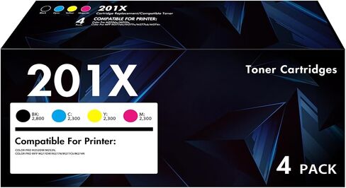 212A 212x حبر خراطيش الحبر 4 حزمة متوافقة مع HP 212A 212X W2120A W2120X عمل الحبر لـ HP Color Enterprise M555DN M554DN M555X M554 M555 MFP M578 Series Ink (إصدار جديد-ب K/Y/Y/M) in Saudi Arabia