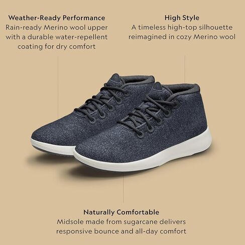 Allbirds Men's Wool Runner-up Mizzle, Water-Repellent High-Top Wool Sneakers in Saudi Arabia