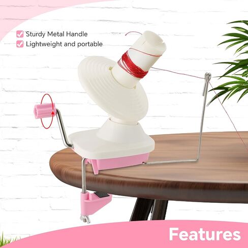 NATGAI Yarn Winder, Hand-Operated Yarn Ball Winder, Yarn Cake Winder, Manual Wool Winder Holder for Crocheting with Lower Noise, Make Neat 3.5OZ Yarn Cake (Grey) in Saudi Arabia