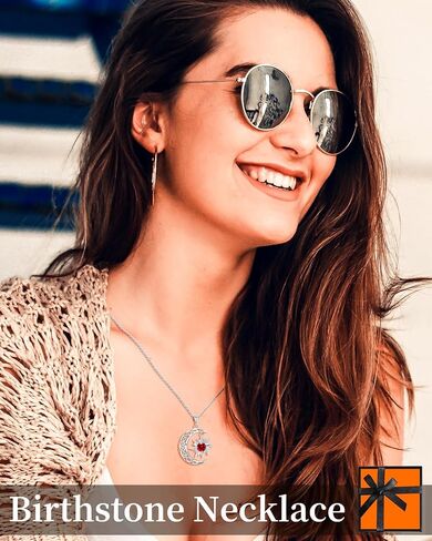 BDL Sun and Moon Couple Necklace - Birthstone Necklaces Symbol of Harmony in 925 Sterling Silver,Unique Gift for Her or Him - Eternal Love Connection in Saudi Arabia