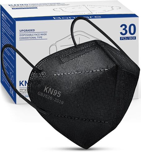 Boncare KN95 Face Mask 30 PCs, 5-Layer Face Mask for Men & Women, Updated Breathable, Comfortable (White) in Kuwait
