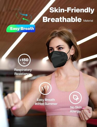 Boncare KN95 Face Mask 30 PCs, 5-Layer Face Mask for Men & Women, Updated Breathable, Comfortable (White) in Kuwait
