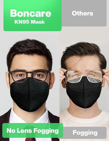Boncare KN95 Face Mask 30 PCs, 5-Layer Face Mask for Men & Women, Updated Breathable, Comfortable (White) in Kuwait