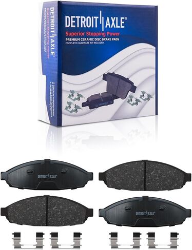 Detroit Axle - Brake Kit for 2003-2011 Lincoln Town Car Drilled Slotted Disc Brake Rotors 2004 2005 2006 2007 2008 2009 2010 Ceramic Brakes Pads Front & Rear Replacement in Saudi Arabia