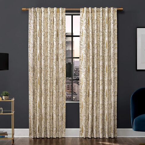 Scott Living Aubry Shimmering Floral Total Total Blackout Back Back Plane ، 52 "× 96" ، الذهب in Kuwait