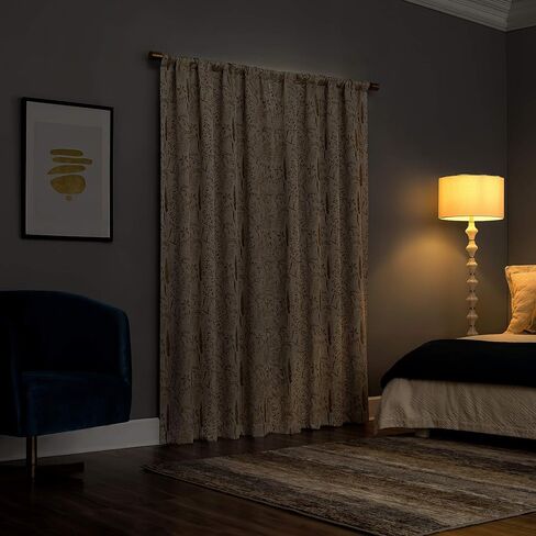 Scott Living Aubry Shimmering Floral Total Total Blackout Back Back Plane ، 52 "× 96" ، الذهب in Kuwait