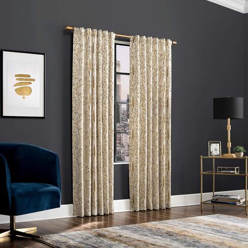 Scott Living Aubry Shimmering Floral Total Total Blackout Back Back Plane ، 52 "× 96" ، الذهب in Kuwait