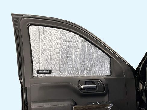 النافذة الجانبية المقعد الأمامي عاكس Sunshade مخصص لعام 2020 2021 2022 2023 2024 2025 شيفروليه سيلفرادو 2500 3500 (ليس لـ 1500 طراز) ، Double Cab Crew Cab 4DR 4Door (مجموعة من 2) in Kuwait