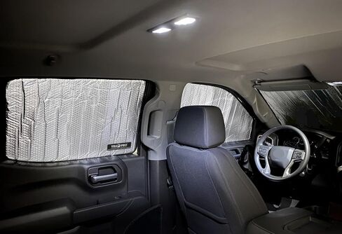 النافذة الجانبية المقعد الأمامي عاكس Sunshade مخصص لعام 2020 2021 2022 2023 2024 2025 شيفروليه سيلفرادو 2500 3500 (ليس لـ 1500 طراز) ، Double Cab Crew Cab 4DR 4Door (مجموعة من 2) in Kuwait