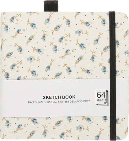 PATIKIL 5.1x5.1 Watercolor Sketchbook, 64 Sheet 165GSM/112lb Watercolor Paper Sketchbooks Acid Free Watercolor Journal Hardcover Artists Paper Pads with Pen Holder, Brown Flower in Saudi Arabia