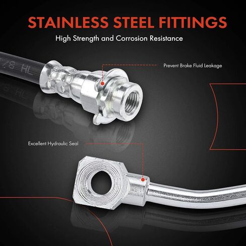 A-Premium Front Driver Brake Hydraulic Hose Compatible with Select Chevy and GMC Models - C1500 Suburban 1995-1999, C2500 1989-2000, C2500 Suburban 1996-1999, C3500 1988-2000 - Replace# 22113463 in Saudi Arabia