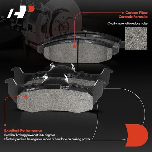 A-Premium Front and Rear Drilled and Slotted Disc Brake Rotors + Ceramic Pads Kit Compatible with Select Jeep Models - Grand Cherokee 2005-2010, Commander 2006-2010, 12-PC Set in Saudi Arabia