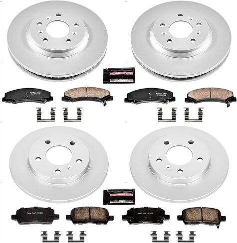 Power Stop CRK5504 Coated Brake Rotor & Ceramic Brake Pads- front & rear For Chevrolet Impala 2011-2013, Chevrolet Impala Limited 2014-2016 [Model Specific] in Saudi Arabia