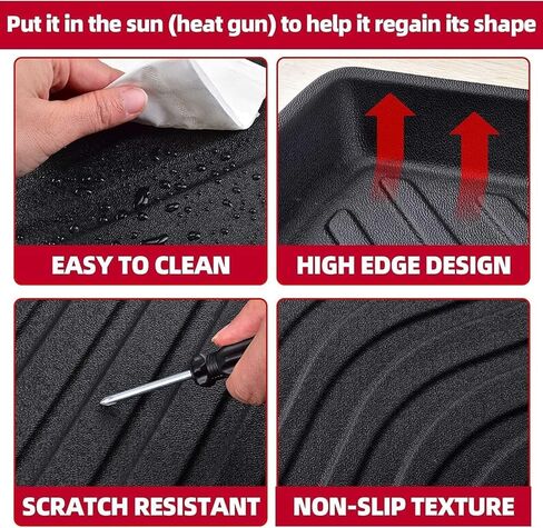 Naibeve Floor Mats for 2022 2023 2024 Ford Transit (All Models w/Vinyl Floors) - All Weather for Ford Transit Floor Mats Liners Front Row Waterproof Interior Accessories in Kuwait