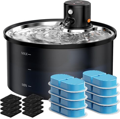 Wireless Cat Water Fountain Cordless: Battery Operated Cat Fountain - 108oz/3.2L Automatic Pet Water Dispenser Rechargeable Drinking Fountains for Cats Indoor with Motion Sensor Multiple Cats and Dogs in Saudi Arabia
