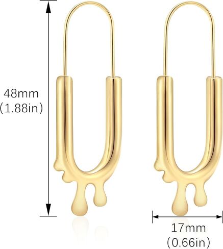 Surgical Steel Huggie Hoop Earrings 14K Gold Plated Hypoallergenic Drop Dangle Earrings for Women Waterproof and Non Tarnish in Saudi Arabia