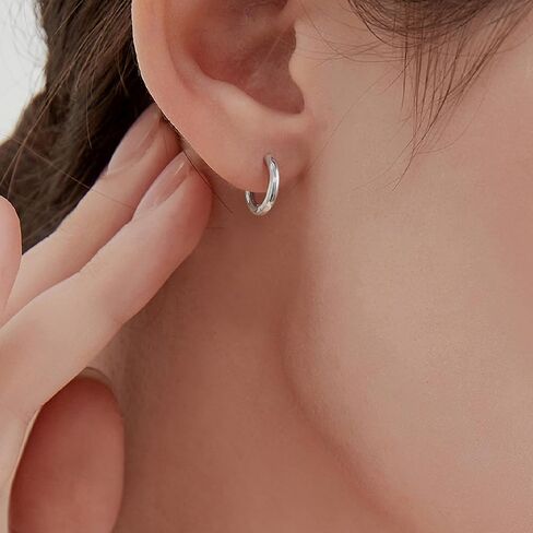 925 Sterling Silver Small Hoop Earrings for Men Nap Earrings Huggie Hoops Cartilage Hoop Earring Tiny Hoop Earrings for Women in Kuwait