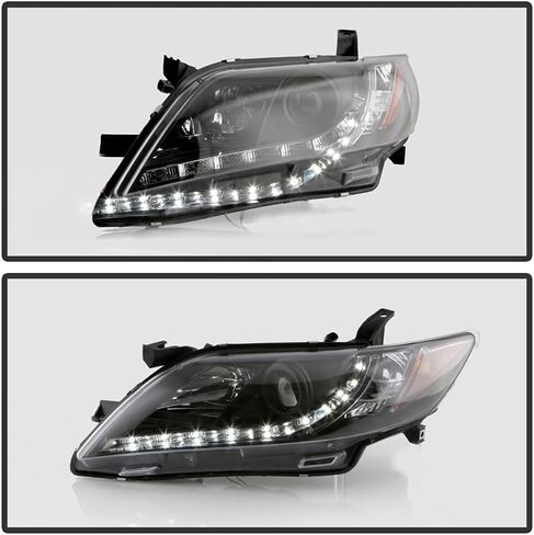 ACANII - For 2007-2009 Toyota Camry LED DRL Running Black Housing Projector Headlights Headlamps, Driver & Passenger in Saudi Arabia