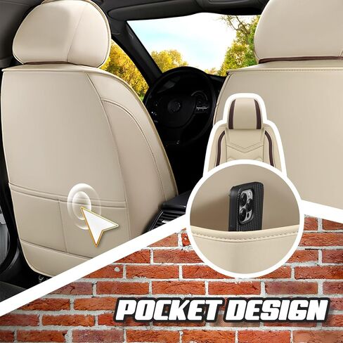 Car Seat Covers for Lincoln Navigator 2000-2025, Premium Nappa Leather Car Seat Cover, Stylish Sport Seat Covers， Automobile Seat Cover Sets.(Luxury 2 Seats/Beige) in Saudi Arabia