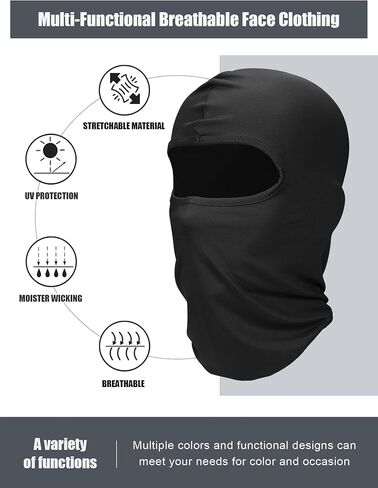SATINIOR 9 Pieces Balaclava Full Face Mask UV Sun Protection Face Cover Summer Cooling Neck Gaiter Breathable Windproof Hood (),One Size in Kuwait