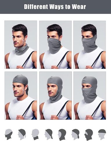 SATINIOR 9 Pieces Balaclava Full Face Mask UV Sun Protection Face Cover Summer Cooling Neck Gaiter Breathable Windproof Hood (),One Size in Kuwait