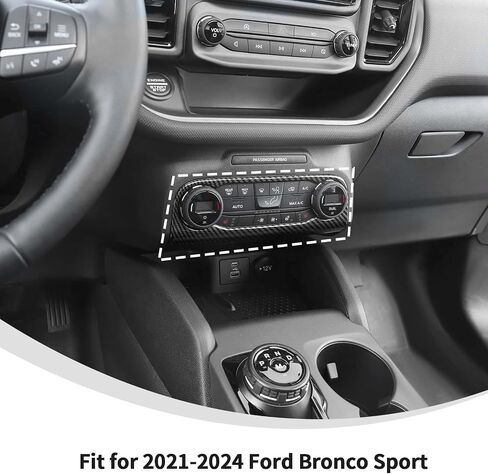 Linskip Control Control Ascent Trim متوافق مع 2024 2023 2022 2021 Ford Bronco Sport ، غطاء وحدة التحكم للملحقات الداخلية لـ Bronco Sport (ألياف الكربون الأسود) in Saudi Arabia