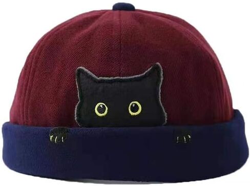 Men Landlord Hat Street Cat Pattern Melon Cap Innocent Standard Sailor Skull Caps Brimless Hats Beanie Hat in Saudi Arabia
