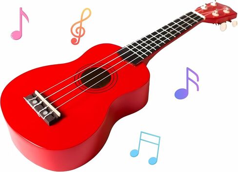 Kids Guitar Acoustic, 21 Inch Wooden Acoustic Guitar Child Guitar Ukulele Children Guitar 4 String Childrens Musical Instruments Perfect For Guitar Beginner in Saudi Arabia