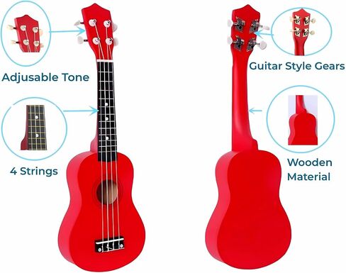 Kids Guitar Acoustic, 21 Inch Wooden Acoustic Guitar Child Guitar Ukulele Children Guitar 4 String Childrens Musical Instruments Perfect For Guitar Beginner in Saudi Arabia