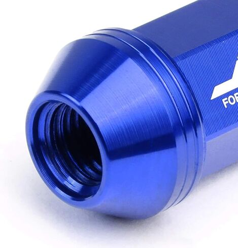 Auto Dynasty J2 Engineering 7075-T6 Compatible withged Aluminum M12X1.5 20Pcs 80mm Tall Spiky Cap Lug Nut Set w/Adapter (Blue) in Saudi Arabia