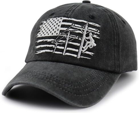 Lineman Gifts for Men, Adjustable Vintage Cotton Embroidered Electrician Dad Hat in Kuwait