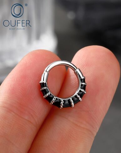 OUFER 316L حلقات الحاجز الفولاذية الجراحية ، 16G DAITH SEPTUM JEWERCY JOWNEDRY ، SPISTER SCRIPTING HELIX DIATH أقراط للنساء MEN-8MM in Saudi Arabia
