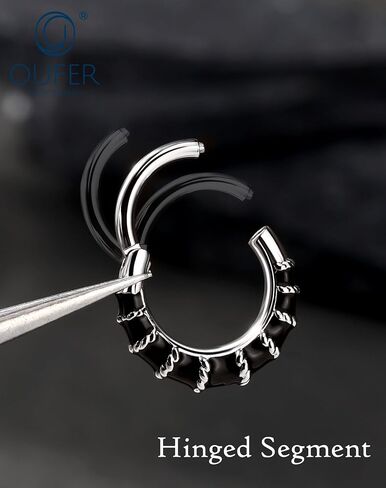 OUFER 316L حلقات الحاجز الفولاذية الجراحية ، 16G DAITH SEPTUM JEWERCY JOWNEDRY ، SPISTER SCRIPTING HELIX DIATH أقراط للنساء MEN-8MM in Saudi Arabia
