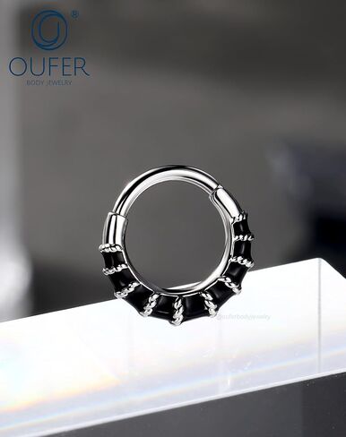 OUFER 316L حلقات الحاجز الفولاذية الجراحية ، 16G DAITH SEPTUM JEWERCY JOWNEDRY ، SPISTER SCRIPTING HELIX DIATH أقراط للنساء MEN-8MM in Saudi Arabia