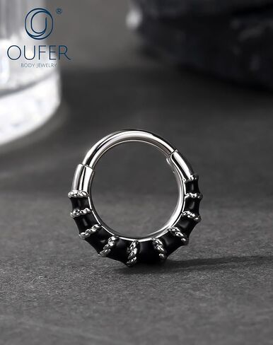 OUFER 316L حلقات الحاجز الفولاذية الجراحية ، 16G DAITH SEPTUM JEWERCY JOWNEDRY ، SPISTER SCRIPTING HELIX DIATH أقراط للنساء MEN-8MM in Saudi Arabia