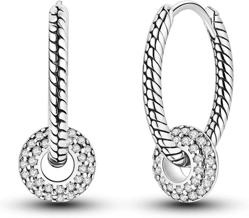 Hapour Earrings for Women Dangle Drop Hoop 925 Sterling Silver Colorful Cubic Zirconia Hoops Hanging CZ Jewelry Trendy Lightweight Ornament Dainty Earring Simple Hypoallergenic Minimalist in Saudi Arabia