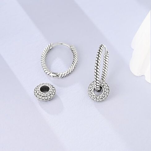 Hapour Earrings for Women Dangle Drop Hoop 925 Sterling Silver Colorful Cubic Zirconia Hoops Hanging CZ Jewelry Trendy Lightweight Ornament Dainty Earring Simple Hypoallergenic Minimalist in Saudi Arabia