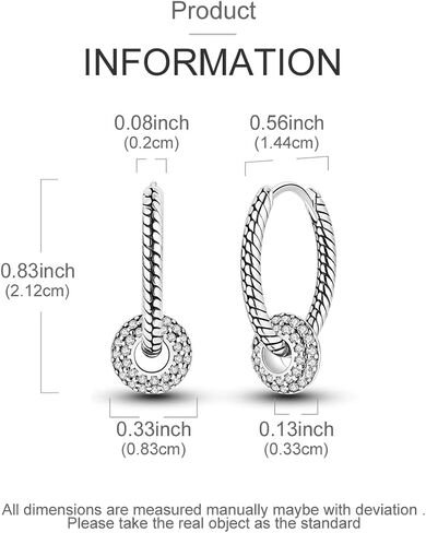 Hapour Earrings for Women Dangle Drop Hoop 925 Sterling Silver Colorful Cubic Zirconia Hoops Hanging CZ Jewelry Trendy Lightweight Ornament Dainty Earring Simple Hypoallergenic Minimalist in Saudi Arabia