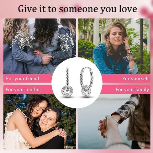 Hapour Earrings for Women Dangle Drop Hoop 925 Sterling Silver Colorful Cubic Zirconia Hoops Hanging CZ Jewelry Trendy Lightweight Ornament Dainty Earring Simple Hypoallergenic Minimalist in Saudi Arabia