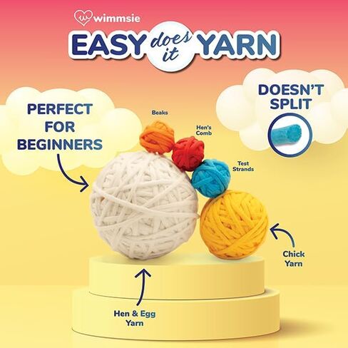 Wimmsie Crochet Animal Kit for Beginners - Easy Beginner Crochet Kit for Kids - Amigurumi Chicken Chick & Egg - 3 Kawaii Stuffed Animals - Cute DIY Yarn Plush in Saudi Arabia