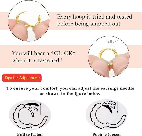 أقراط Yoosteel Gold Hoop للنساء ، و 14 ألفًا من الذهب المطلي بالذهب مكتنزة أقراط من أجل النساء القابل للتكديس على الأقراط الخفيفة في مجوهرات القرط الخفيفة in Kuwait