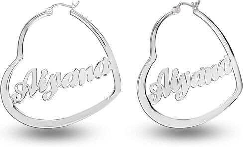 LeCalla Personalized Customized Name Hoop Earrings for Women Teen in Saudi Arabia