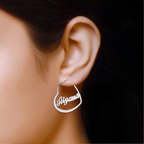 LeCalla Personalized Customized Name Hoop Earrings for Women Teen in Saudi Arabia