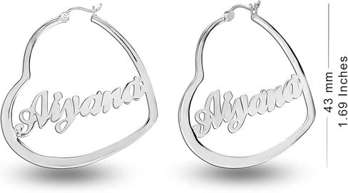LeCalla Personalized Customized Name Hoop Earrings for Women Teen in Saudi Arabia