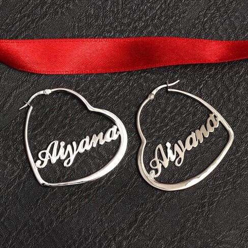 LeCalla Personalized Customized Name Hoop Earrings for Women Teen in Saudi Arabia