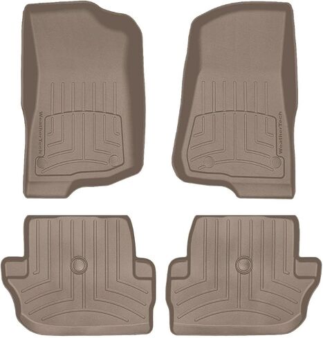 Weathertech Floorliner HP مخصص FIT FLOOR HABS لجيب Wrangler 2-DOOR-1ST و 2ND ROW (441313-1-3IM) ، Black in Saudi Arabia