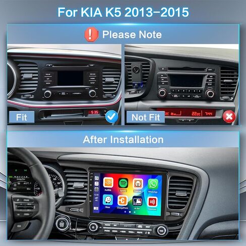 8 Core 4G+64G Inefala for Kia Optima K5 2013-2015 Android 13 Car Stereo Radio with Wireless Carplay & Android Auto, 9" Touchscreen with WiFi GPS BT DSP 4G Antenna FM/RDS/AM Backup Camera Mic in Kuwait